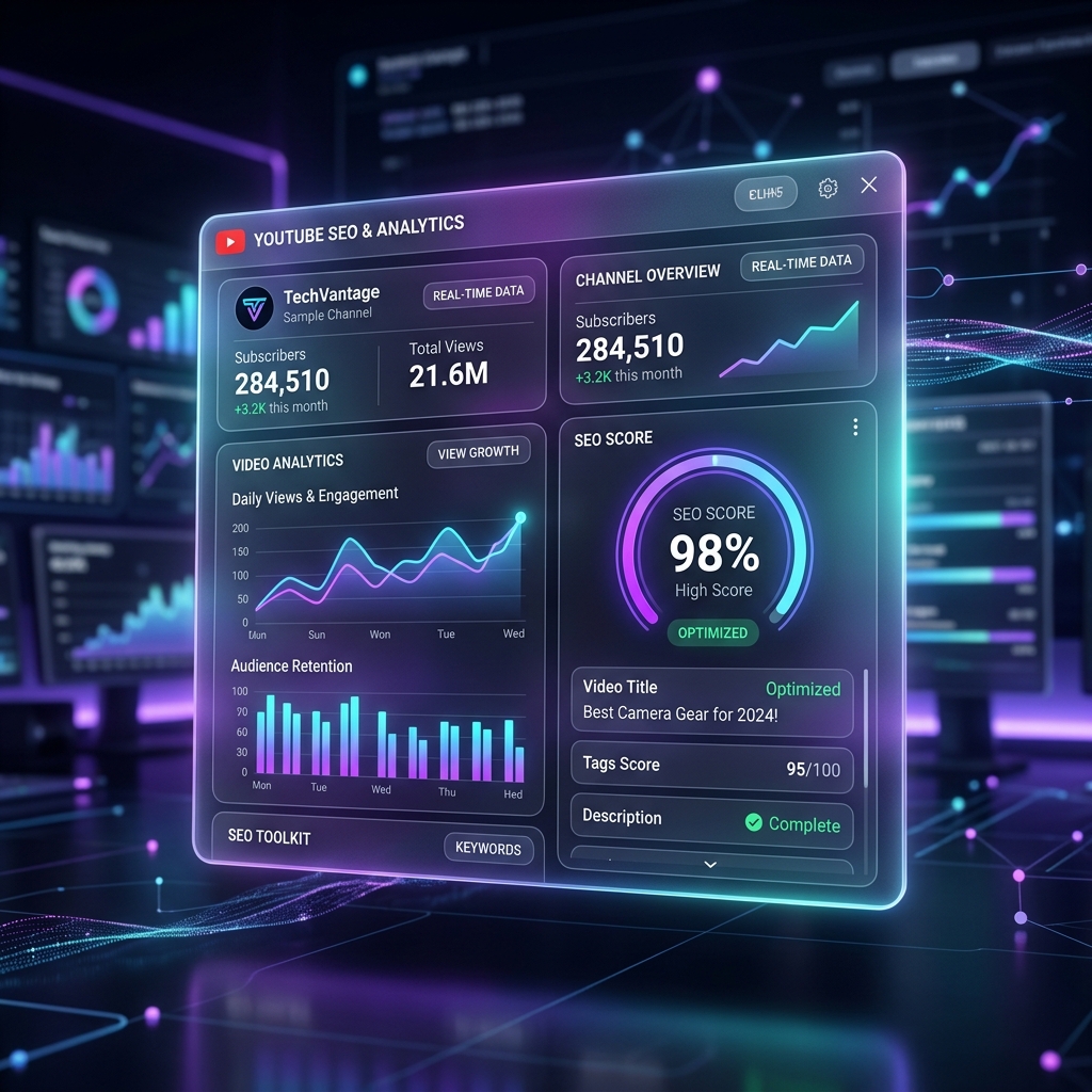 Vidanalyze Chrome extension analytics preview