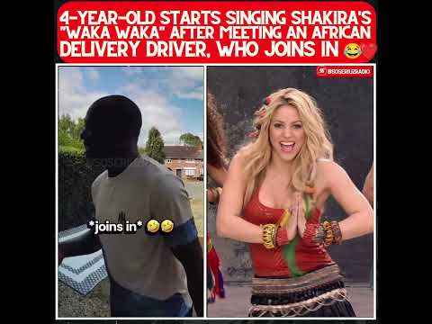 Delivery Driver Joins 4-Year-Old Kid Singing Waka Waka! 😅
