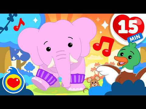 El Elefante Con Polainas 💙🐘 Y Más Canciones Infantiles de Animales de la Selva (15 Min) | Plim Plim