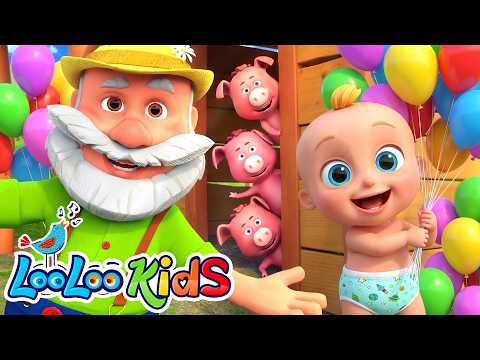 Old MacDonald had a Farm + Johny Johny Yes Papa - Learn Colors with Balls and Balloons - Kids Songs