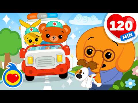 Las Ruedas De La Ambulancia 🚑🚨 Y Más Canciones Para Niños (120 Min) | Plim Plim