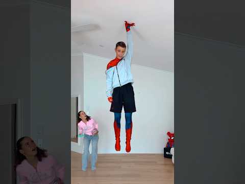 I’m Miles Morales 🕸️💥 Did James win this Spiderman trend?! 🤭🤔 #shorts #spiderman #spiderverse