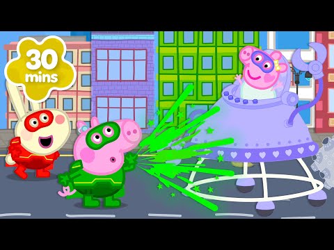 ¡George Pig es un SUPERHÉROE! 🦸 | ¡En equipo con Bebé Evie GIGANTE! 🍼 | Cuentos de Peppa