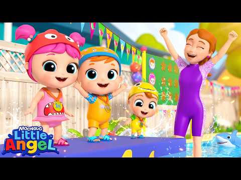 Baby John’s Shark Games at the Pool! 🦈🏊‍♂️ Little Angel Nursery Rhymes & Kid Songs