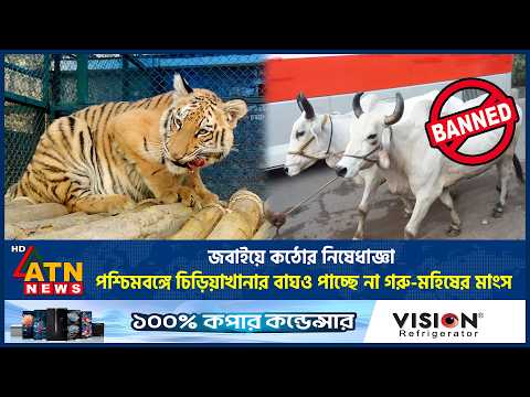 জবাইয়ে কঠোর নিষেধাজ্ঞা, পশ্চিমবঙ্গে চিড়িয়াখানার বাঘও পাচ্ছে না গরু-মহিষের মাংস | Slaughter Ban