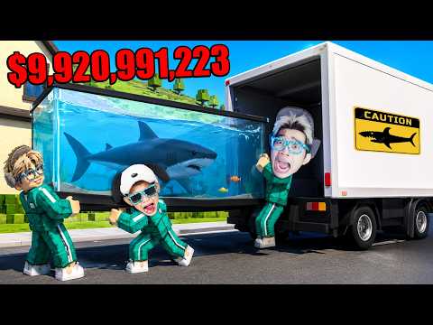WOW! KITA ANGKUT MUATAN AQUARIUM BERISI HIU MEGALODONG SUPER BESAR PAKAI TRUCK OLENG DI ROBLOX!!!