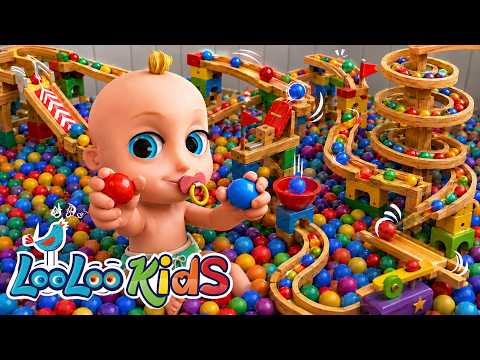 Johny Johny Yes Papa + Boo Boo Song - Learn Colors with MARBLE RUN & Color Balls | Nursery Rhymes