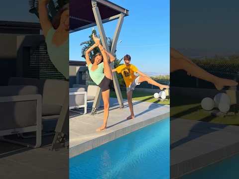 into the pool…💦🤷‍♂️ #familyfirst #flexibility #funny