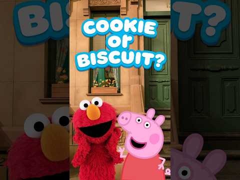 Elmo & Peppa Pig Learn Together! Is It Called a Cookie or a Biscuit? 🍪#PeppaPig #SesameStreet #short