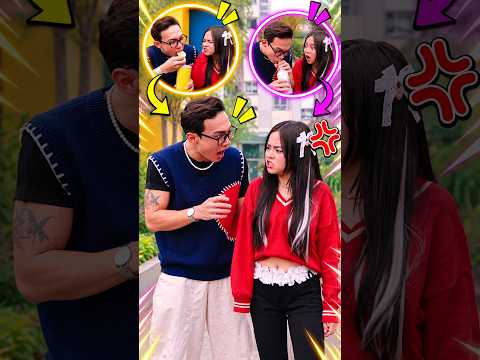 Tried to steal a bite from his girlfriend, but... 🥔 🥤 😱 #taihoa #funny #shorts