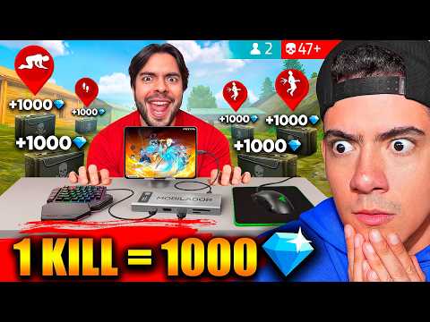 LE DOY 1,000 DIAMANTES X KILL A ANTRONIXX EN FREE FIRE PERO EN MOBILADOR !! - TheDonato