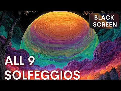 ☯ All 9 Solfeggios FREQUENCIES || Black Screen || Full Body Aura Cleanse || Brown Noise