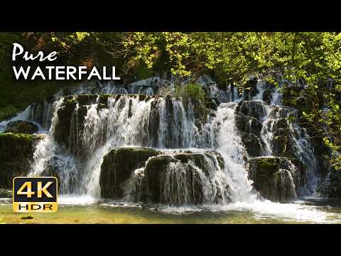 Pure Waterfall Sounds - 10 Hours Natural White Noise for Sleep & Relaxation | 4K HDR