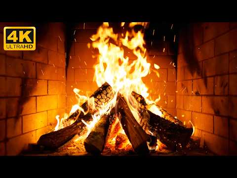 🔥 Relaxing Fireplace (No Music) for a Restful Night with Soft Burning Logs and Natural Fire Sounds