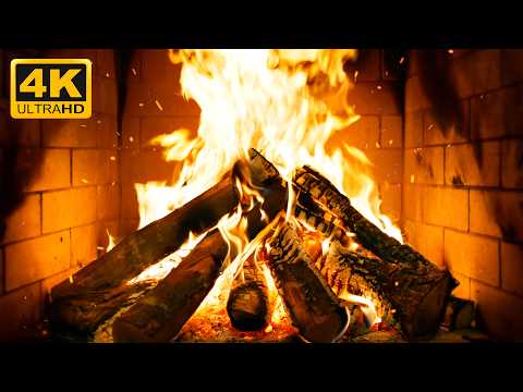 🔥 Warm Crackling Fireplace (12 Hours) for Night Work with Real Wood Fire and Authentic Crackles