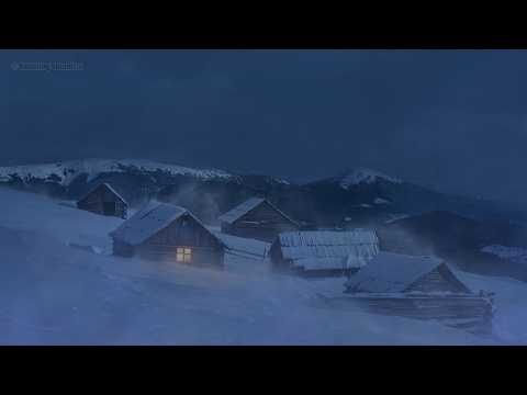 ❄ 8 Hours Howling Snowstorm in Mountain Village • Deep Sleep Wind & Drifting Snow Ambience