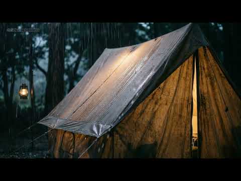 Rain on Tent in Forest with Distant Thunder ⛺🌧️ | Cozy Camping Sounds for Deep Sleep (8 Hours)