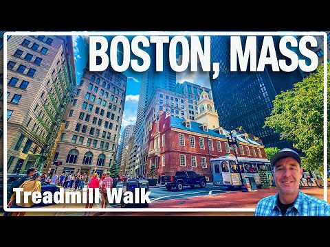 Boston Historic Downtown Walk - Faneuil Hall to Boston Common Loop | 4K Treadmill City Scenery