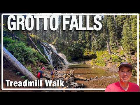 Hyalite Canyon Hike to Grotto Falls Montana - Smoky August Forest Virtual Walk  4K Treadmill Scenery