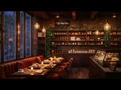 🍂 Cozy Fall Coffee Shop Ambience |  Smooth Autumn Jazz Music for Study