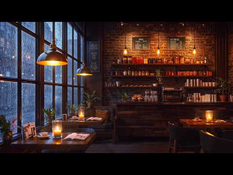 Pure Relaxation | Soft Jazz in a Rainy Coffee Shop