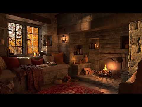 Rain at an Old Inglenook — Rain on Window & Fireplace Ambience
