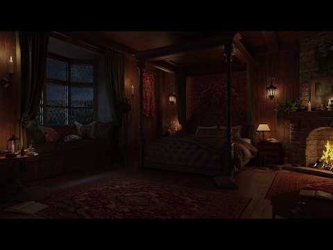 Calm Before the Storm Ambience | Distant Thunder & Fireplace | 8 HOURS