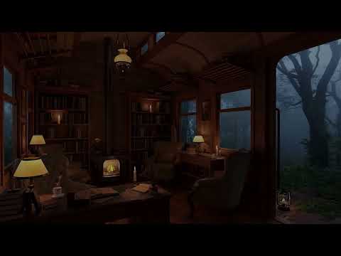 Powerful Thunderstorm at Night | Inside an Old Train | The Storm Has Arrived | 8 HOURS