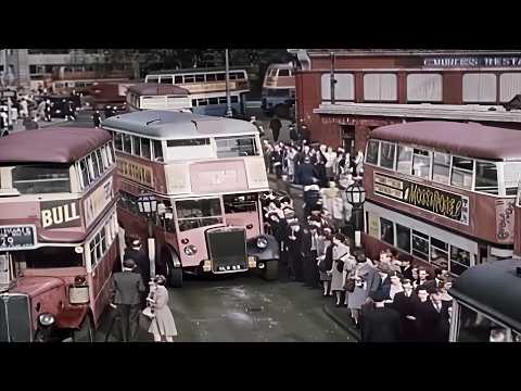 London Late 1940s in color [60fps, Remastered] w/sound design added