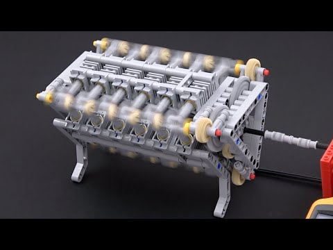 Build & Test Lego Engines: W16, napier deltic, rotary, axial, V8 square pistons