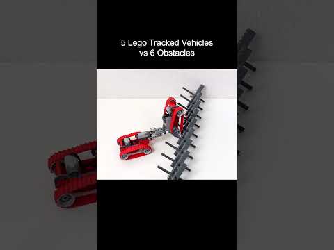 5 Lego tracked vehicles vs 6 obstacles #shorts