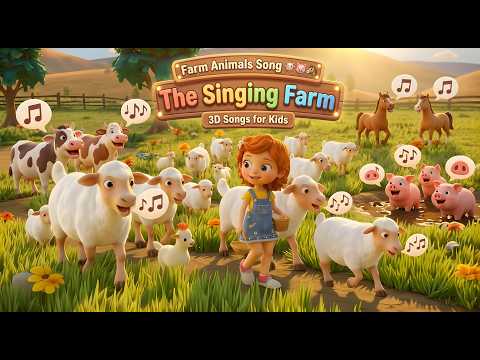 Farm Animals Song 🐮🐷🐴  The Singing Farm  3D Songs for Kids