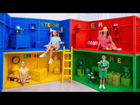 Pick Your Color! Four LEGO Rooms Decorating Challenge