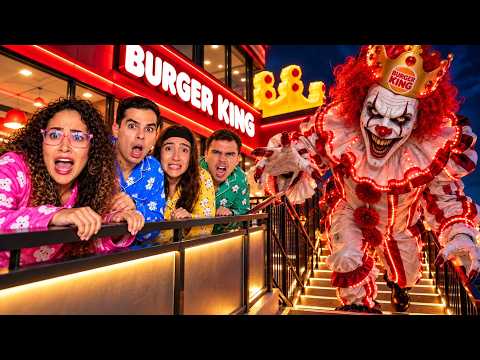 PASSAMOS A NOITE NO BURGER KING ATÉ UM PALHAÇO BIZARRO APARECER!