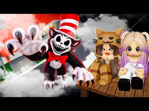 Construimos una BASE EN EL CIELO para ESCONDERNOS de CAT IN THE HAT en Brookhaven Roblox