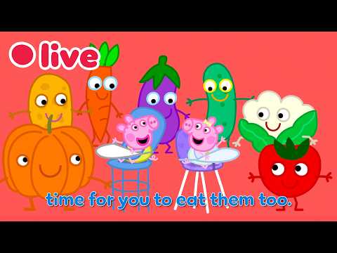 🔴 LIVE 24/7: NEW Peppa Pig SONGS with LYRICS! 🐽🎵 Yes Yes Veggies, Finger Family & More | Kids Songs