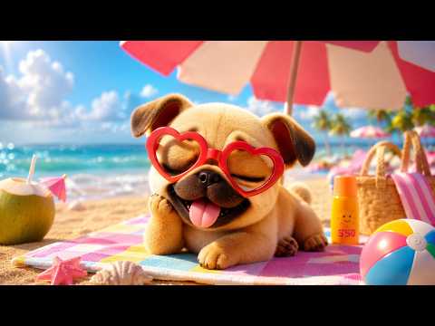 Beach Vacation Day 2: A Fun Day of Surfing! 🏖️🐶🌊#cute #dog #cartoon #animation