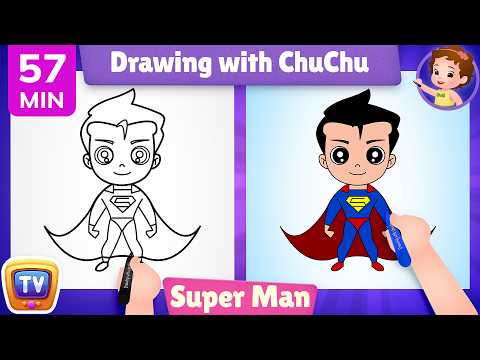 How to Draw Superheroes for Kids | Superman, Spider-Man & Super Girl | 57 Min | ChuChu TV