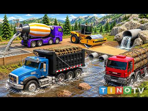 Amazing Construction Truck Rescue Missions 🚧 Road Pit Accidents & Repair Compilation