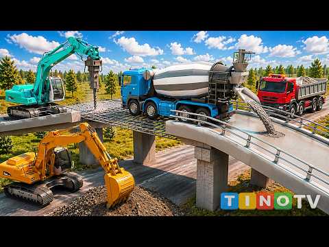 Crossroad Accidents Lead to Amazing Overpass & Underpass Construction 🚧 Excavator, Driller & Trucks