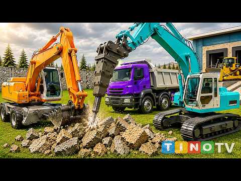 Amazing Construction Truck Show 🚧 Road Header, Driller, Dump Truck, Bulldozer & Excavator at Work!