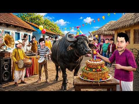 भैंस का Birthday Party Cake, DJ और गांव वालों का Funny Drama | Comedy Hindi Kahaniya
