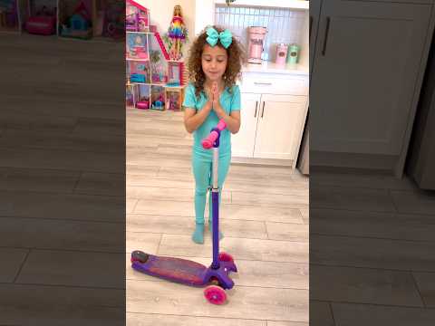 Rhia learn to clean her scooter before she plays indoors