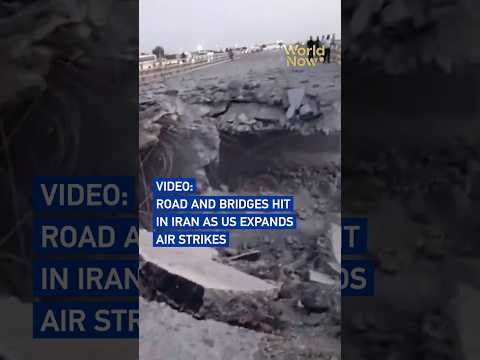 Video: Road and bridges hit in Iran as US expands air strikes #worldnow
