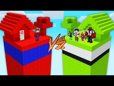 BATALHA de CHUNK de HOMEM ARANHA vs BEN 10 no Minecraft!