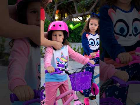 Baby Valentina in a story about the importance of wearing a helmet on a bicycle!