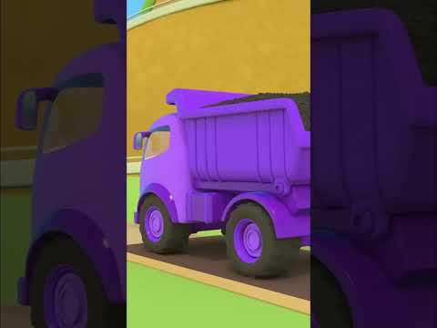 Mor Damperli Kamyon Geliyor! 💜🚛 Yol Çalışması Uyarısı! 🚧⚠️#çizgifilm