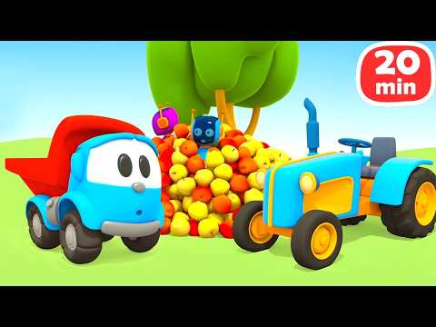 Küçük Kamyon Leo ve Robotlar İş Başında! 🚚🤖 Vinç, Dönen Salıncak ve Traktör Macerası 🚜✨