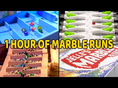 1 HOUR of RELAXING ASMR Marble Runs