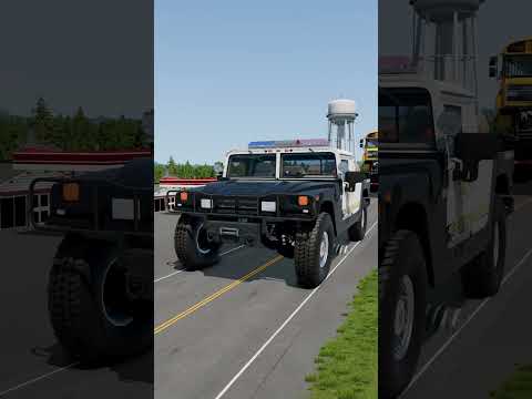 Big & Small Cars & Monster School Bus vs Big Speedbump - BeamNG